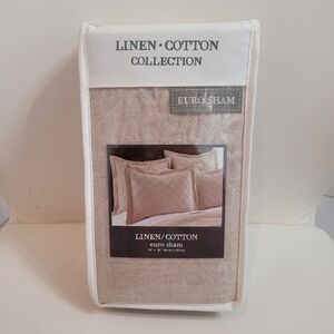 Levtex  Sasha Linen Natural Euro Sham  Soft Cream 26×26  Paquet Set of  2
